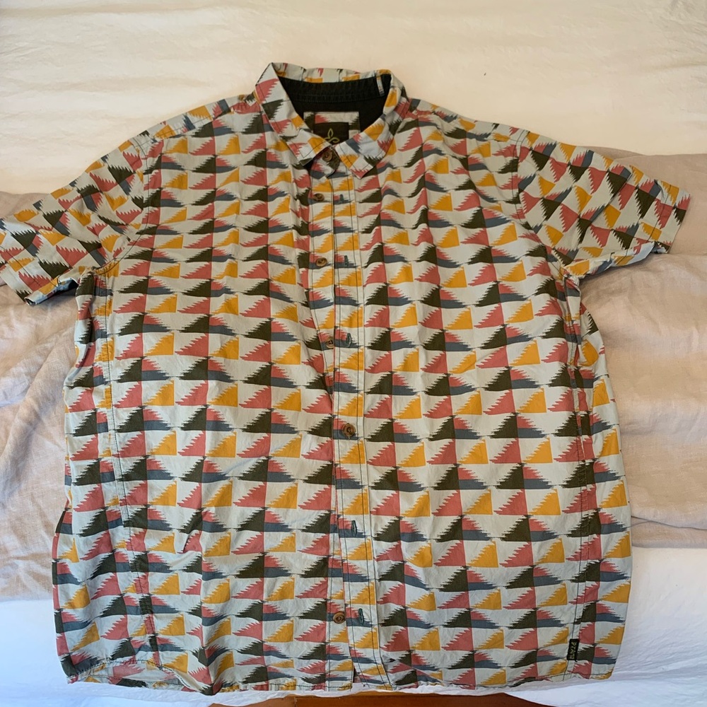 Lightly Used Prana Mens Large Button Up Shirt
